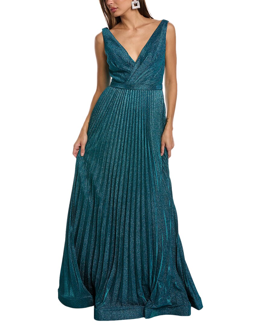 Rene Ruiz Metallic Gown In Metallic