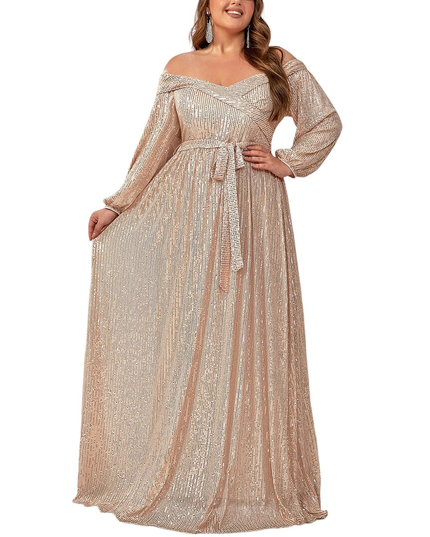 Romanissa Embellished Maxi Dress In Neutral