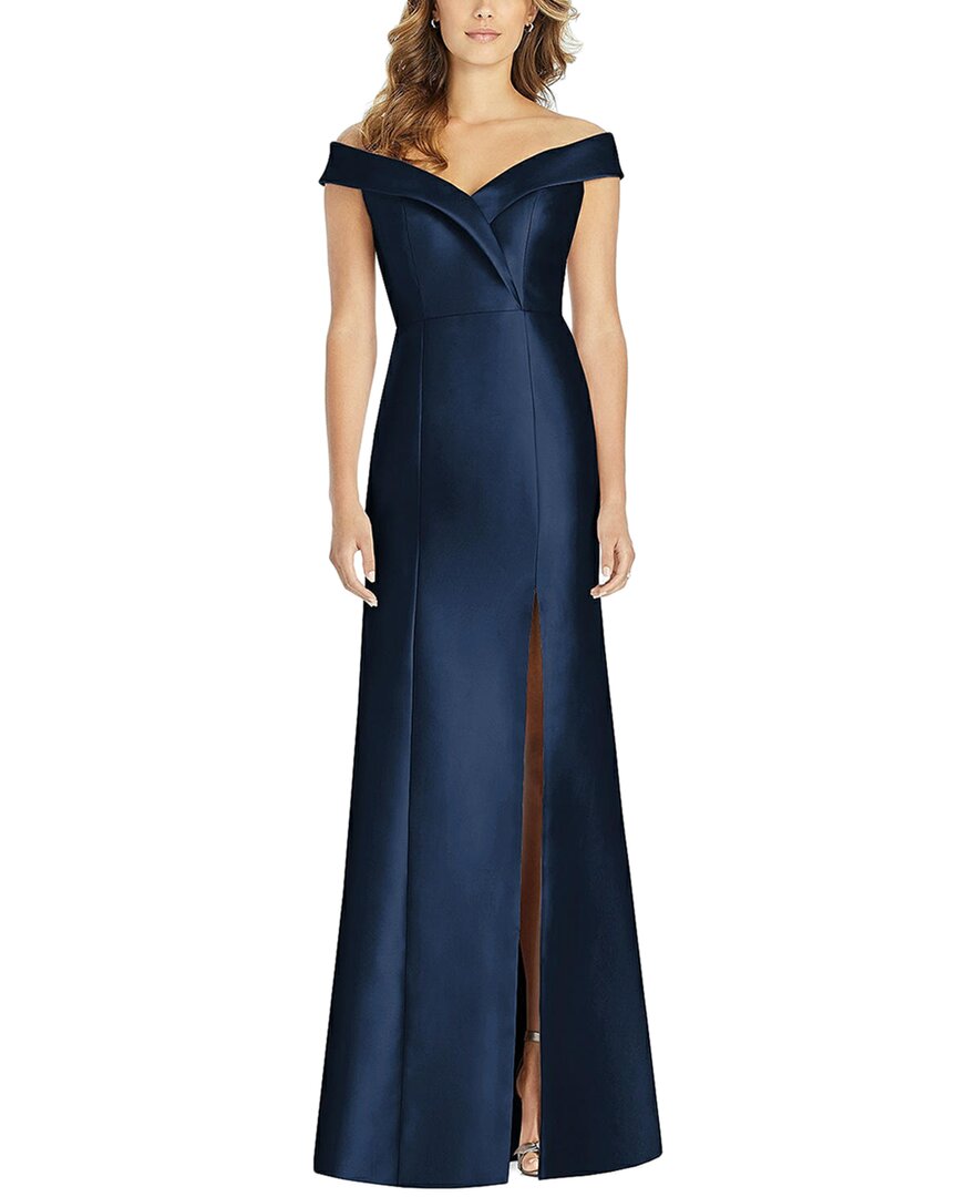 The Dessy Group Off-the-shoulder Trumpet Gown In Blue