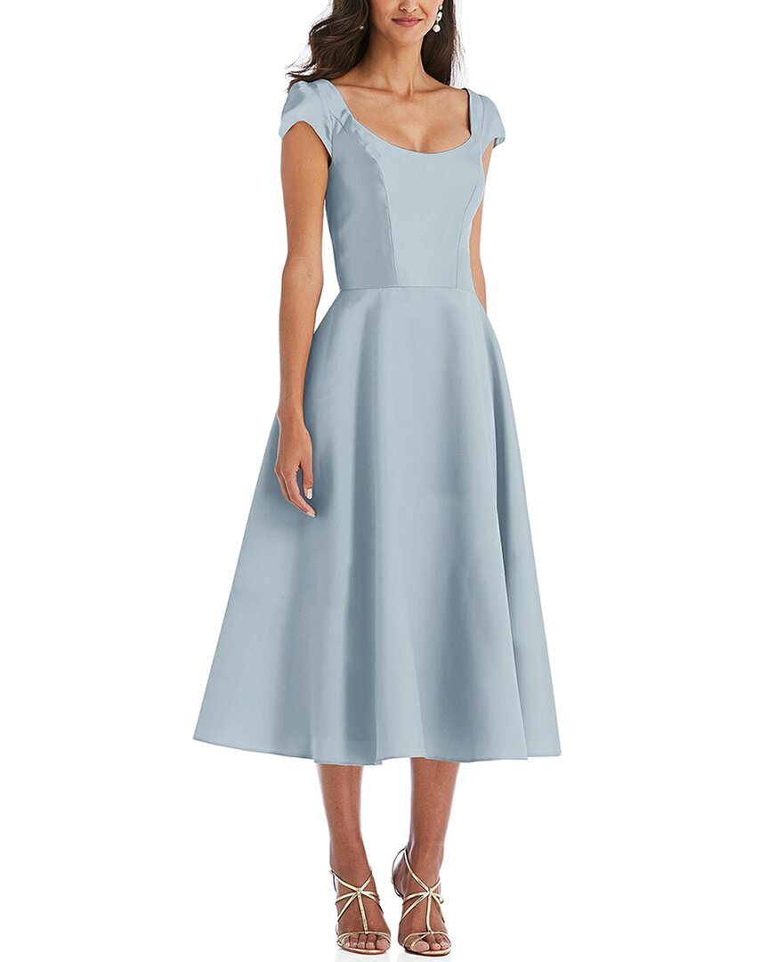 The Dessy Group Satin Midi Dress In Blue