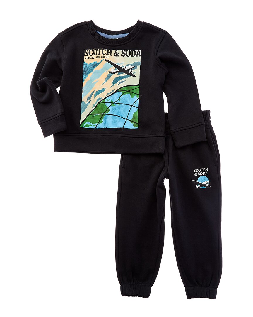 Scotch & Soda 2pc Sweatshirt & Jogger Set In Black