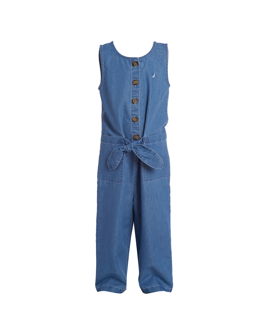 Image of Nautica Wide Leg Chambray Jumpsuit