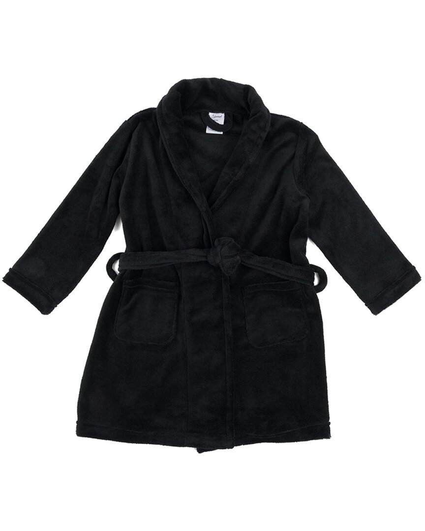 Leveret Shawl Collar Fleece Robe In Black
