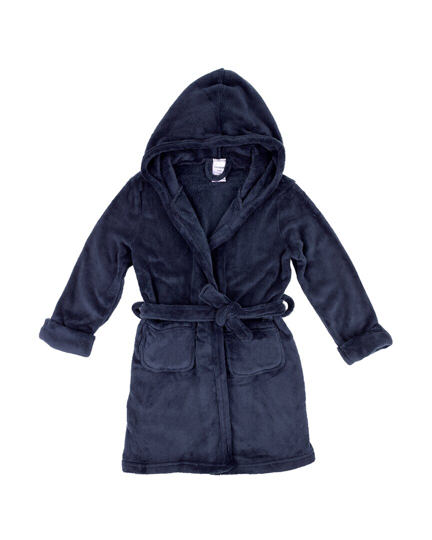 Leveret Fleece Hooded Robe In Brown