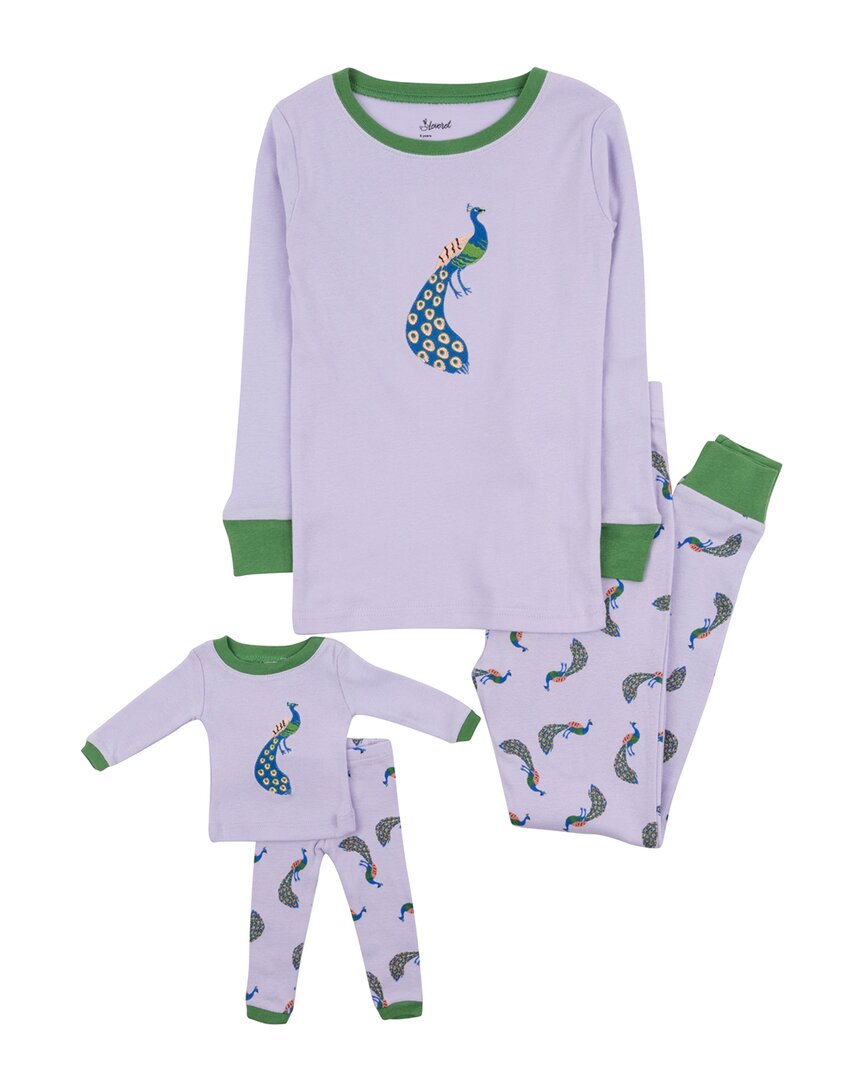 Leveret Matching Girls & Doll Pajama In Purple