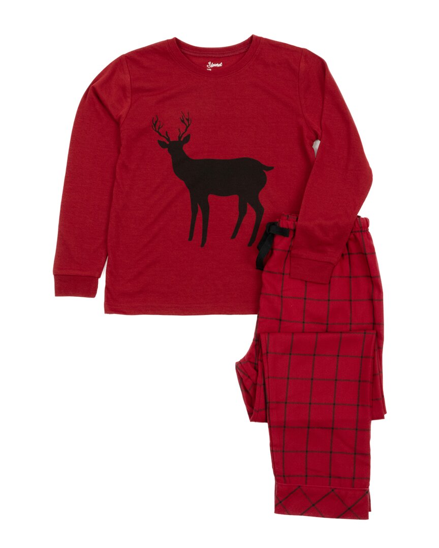 Leveret 2pc Pajama Set In Burgundy