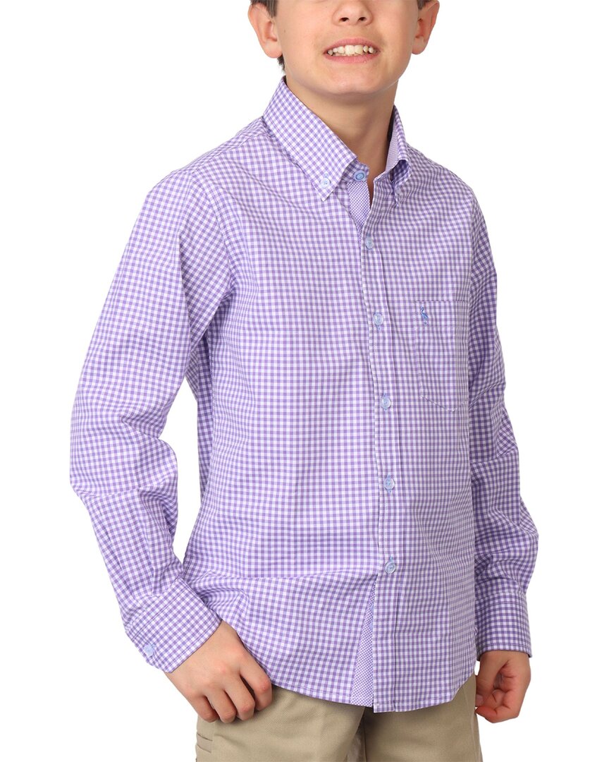 Tailorbyrd Signature Gingham Shirt In Purple