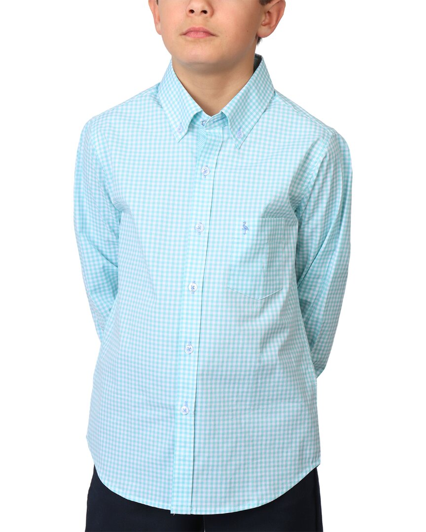 Tailorbyrd Signature Gingham Shirt In Blue