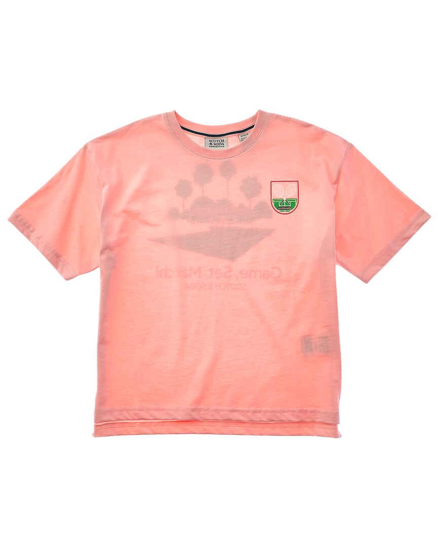 Scotch & Soda S&s Tennis Group T-shirt In Black