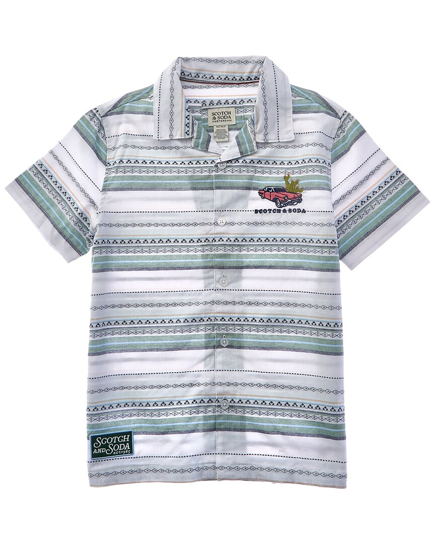 Scotch & Soda Dobby Shirt In Green