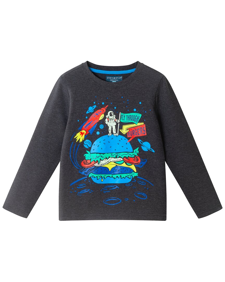 Andy & Evan Burger/space Graphic T-shirt In Blue