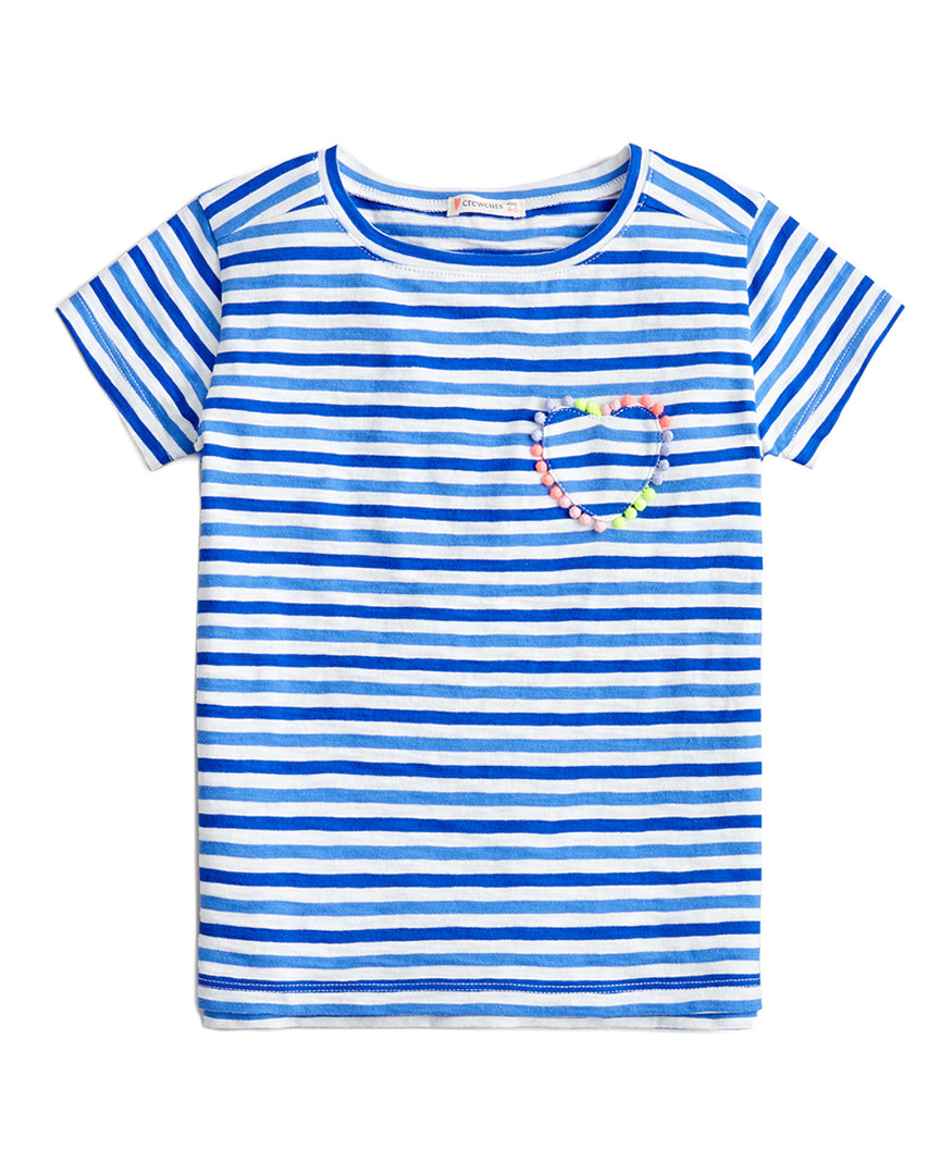 Image of crewcuts by J.Crew Heart-Pocket Pompom T-Shirt