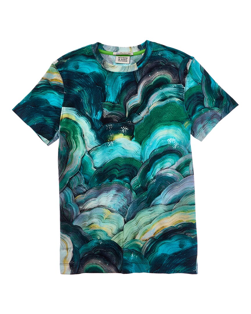 Scotch & Soda Relaxed-fit All-over Printed T-shirt In Blue