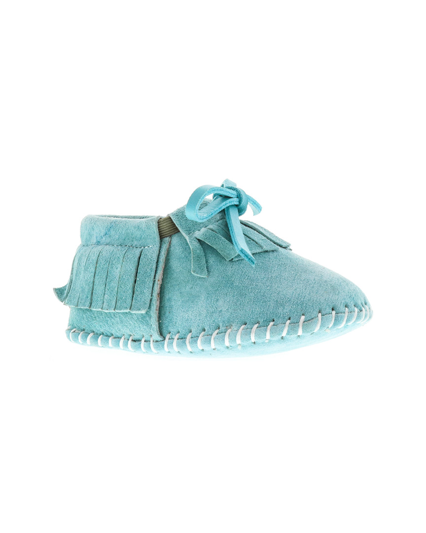 Lamo Baby Fringe Suede Moccasin In Blue