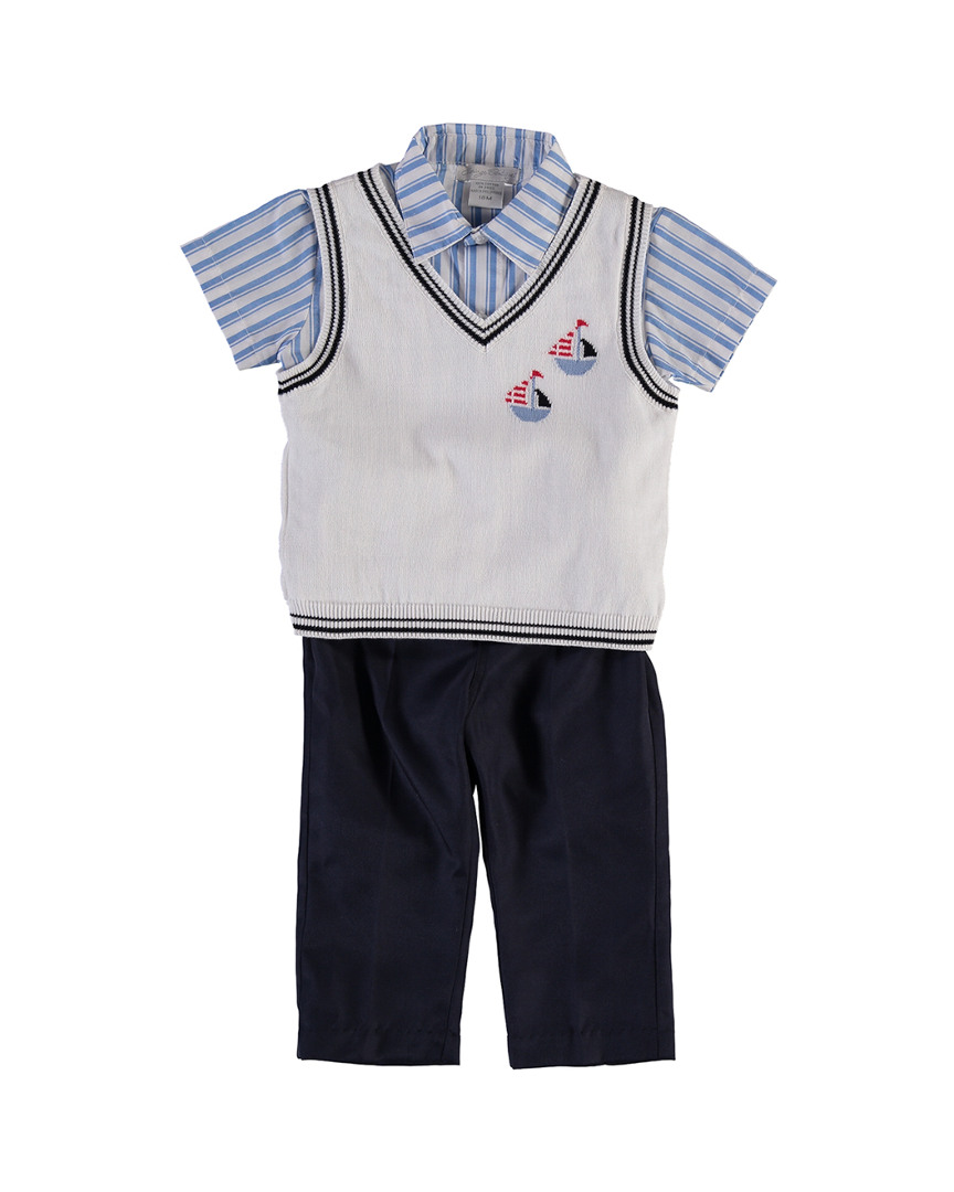 Image of Carriage Boutique Stripe Sailboat pc Vest Set