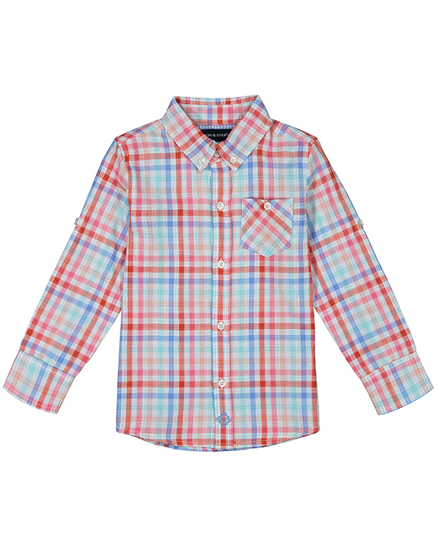 Image of Andy & Evan Open Weave Check Button-Down Shirt
