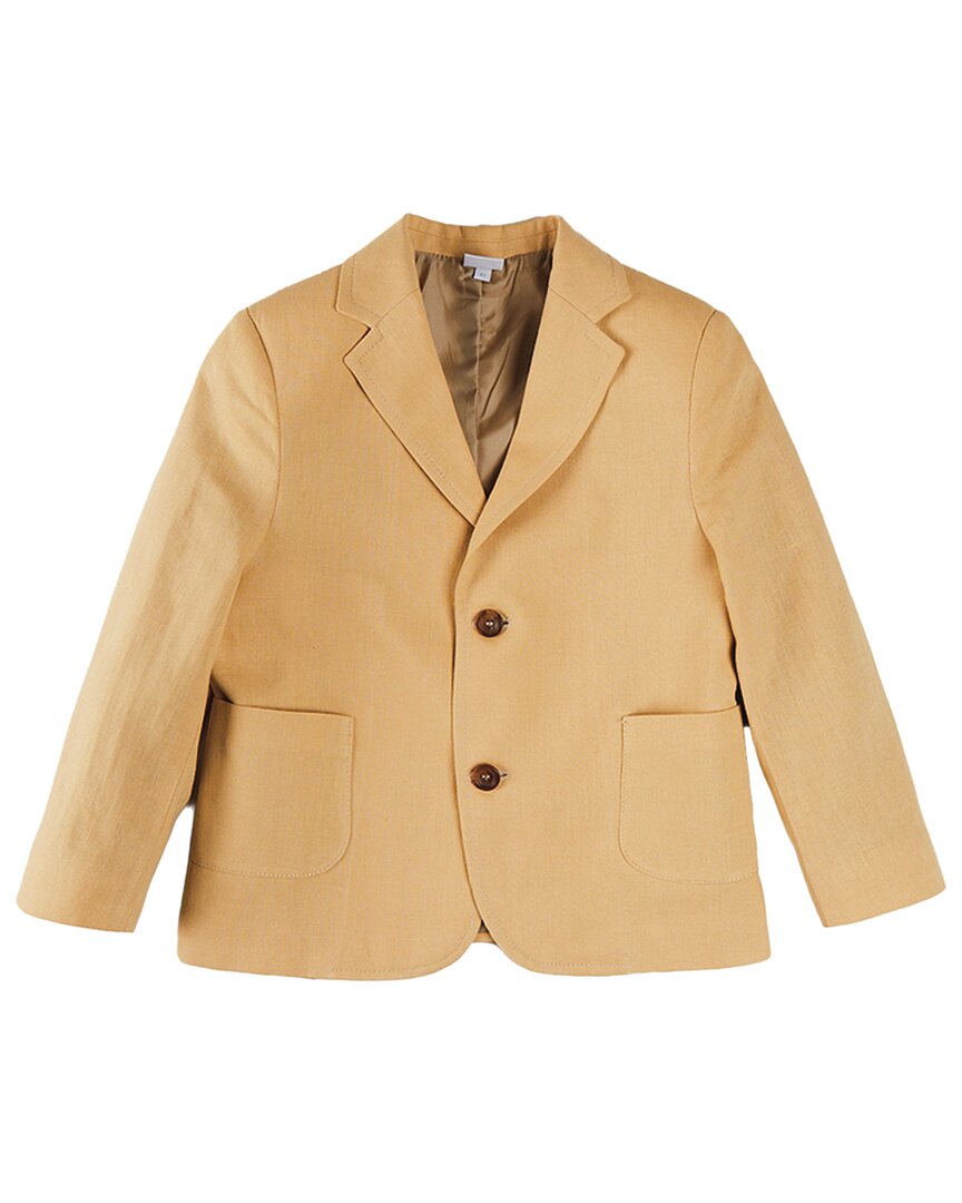 Pepa London Plain Light Linen-blend Blazer In Brown