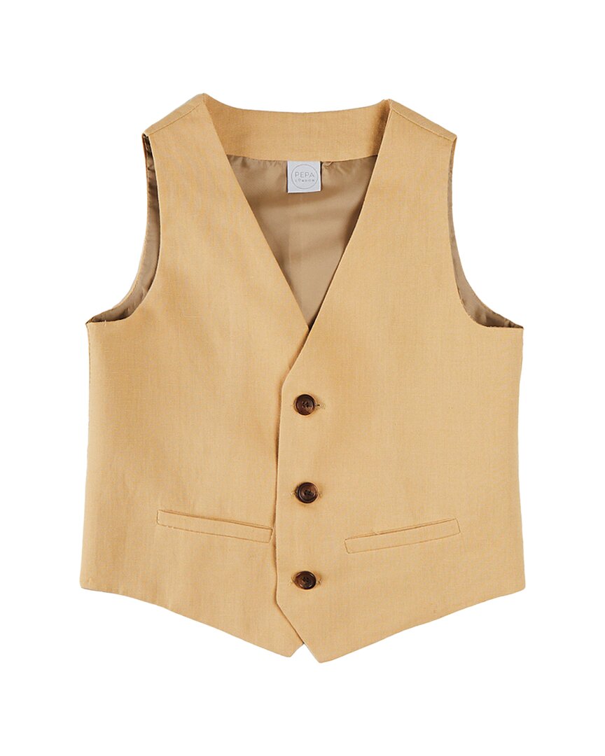 Pepa London Plain Light Linen-blend Vest In Neutral