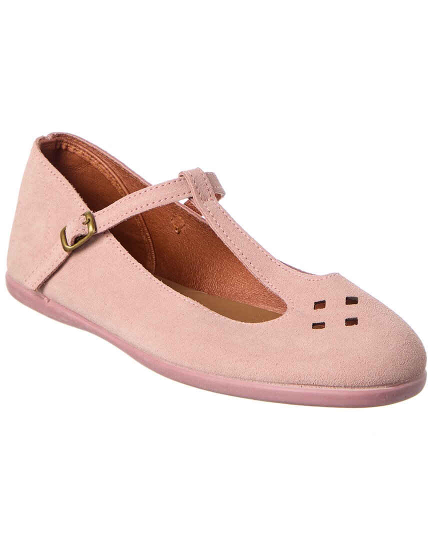Elephantito T-bar Suede Mary Jane In Red