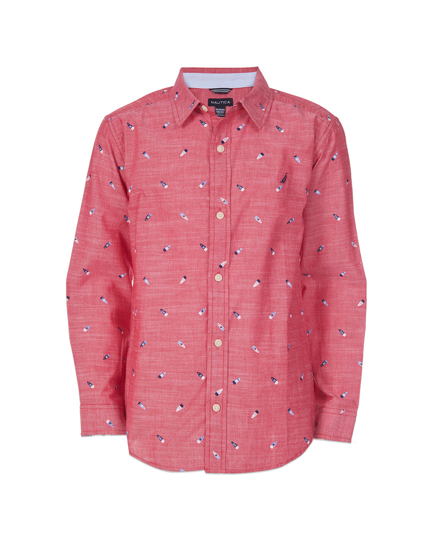 Image of Nautica Alvin Schiffli Chambray Shirt