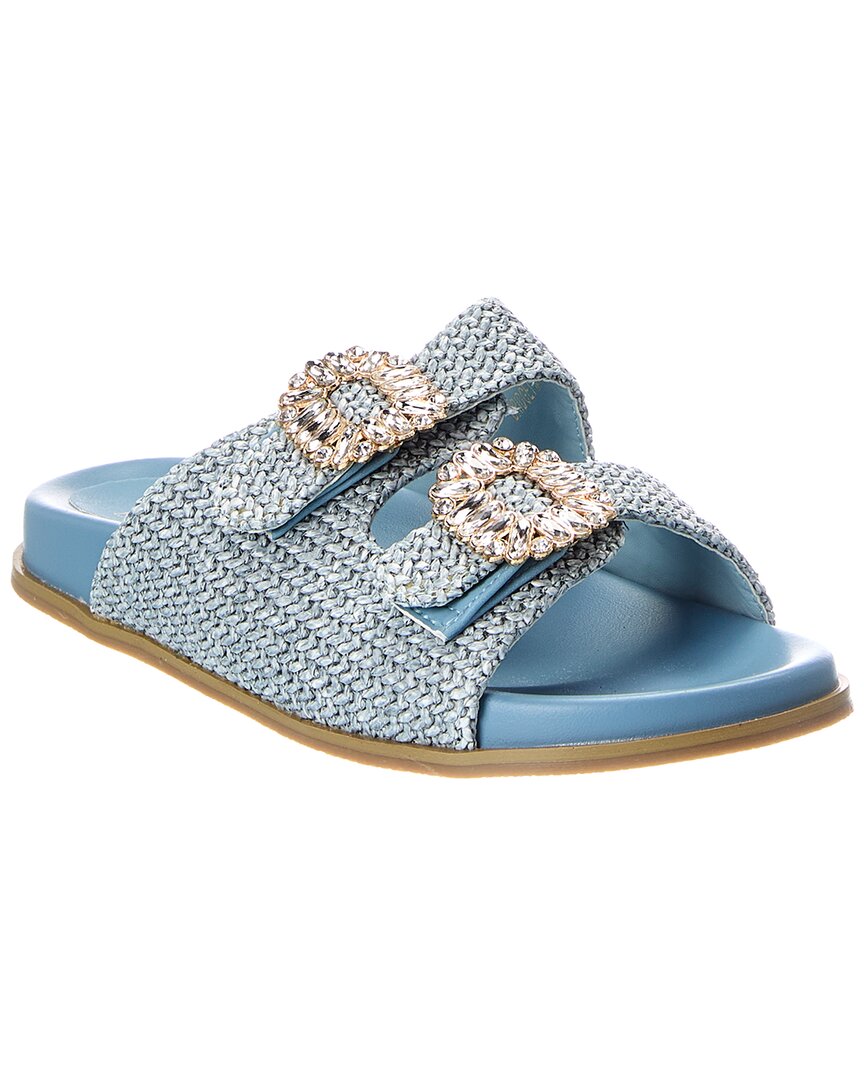 Shushop Bridget Raffia Sandal In Blue