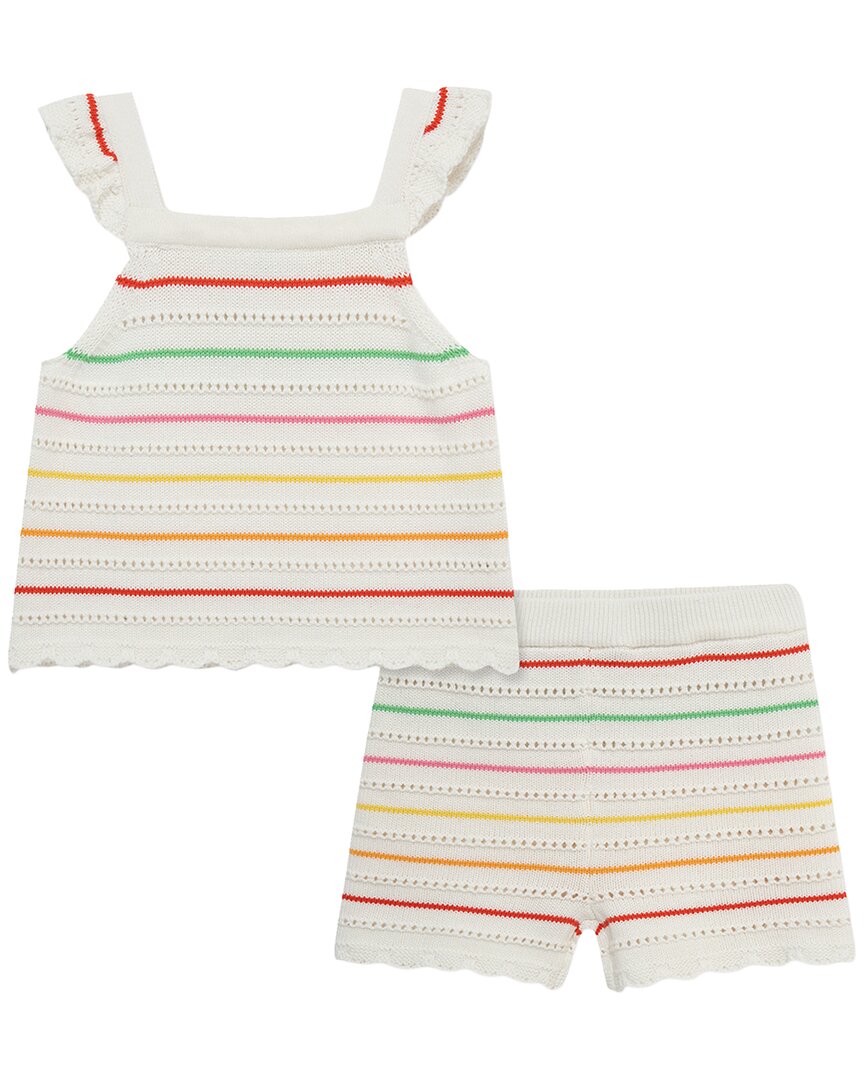 Little Me Thin Stripe Pointelle Knit Set