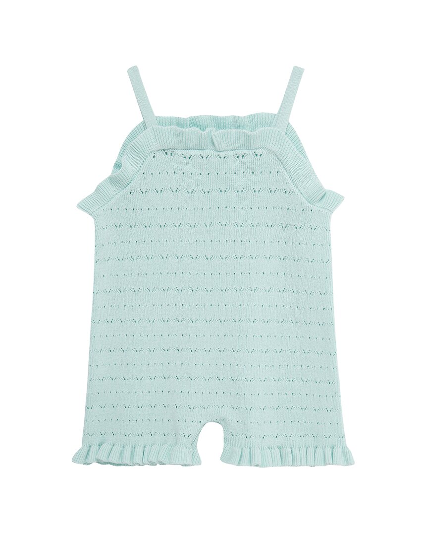 Little Me Aqua Pointelle Knit Romper