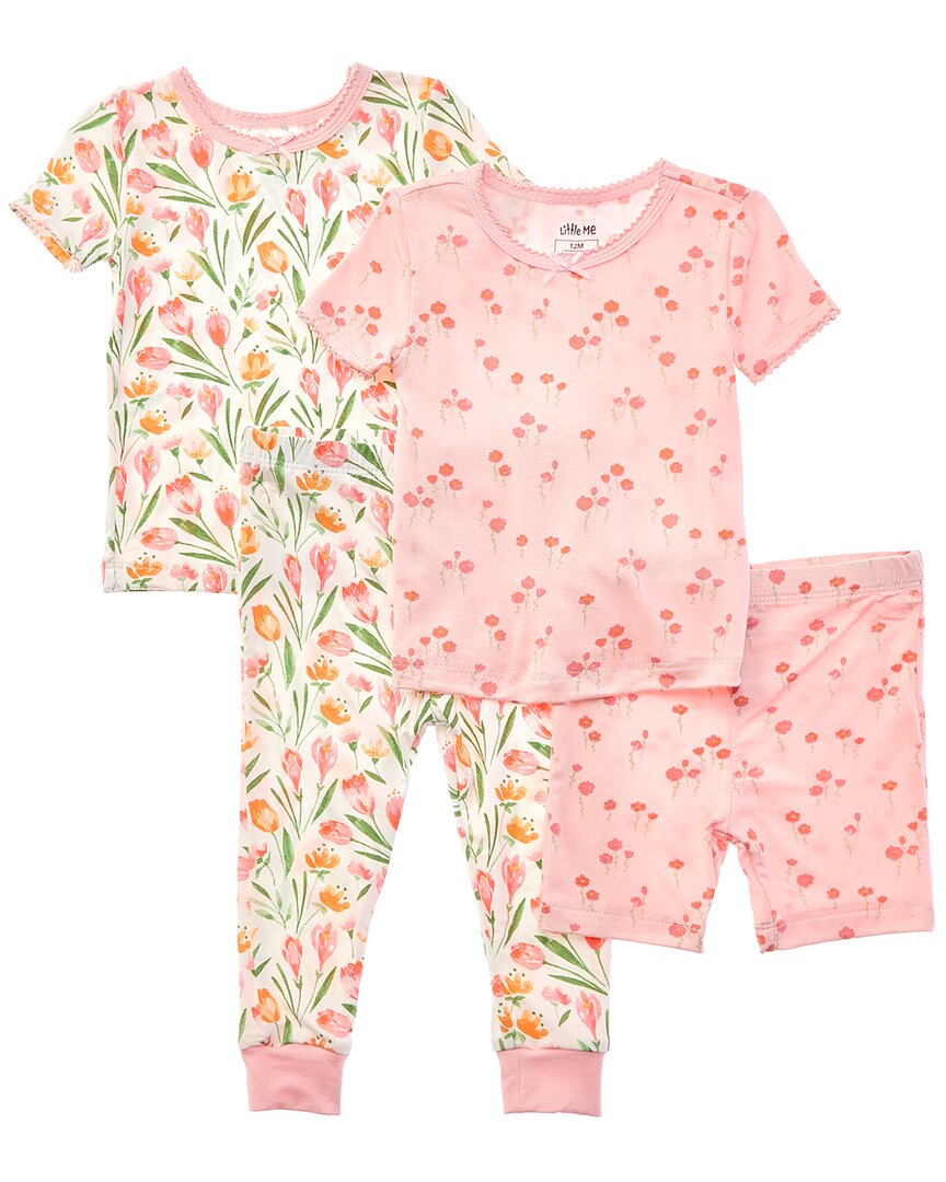 Little Me 4pc Tulip 4pc Pj In Multi