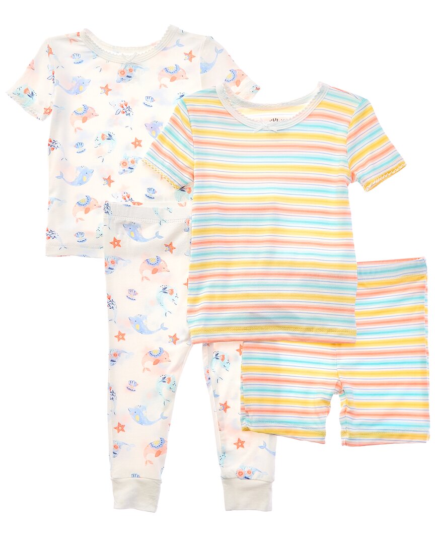 Little Me 4pc Dolphin 4pc Pj In Multi