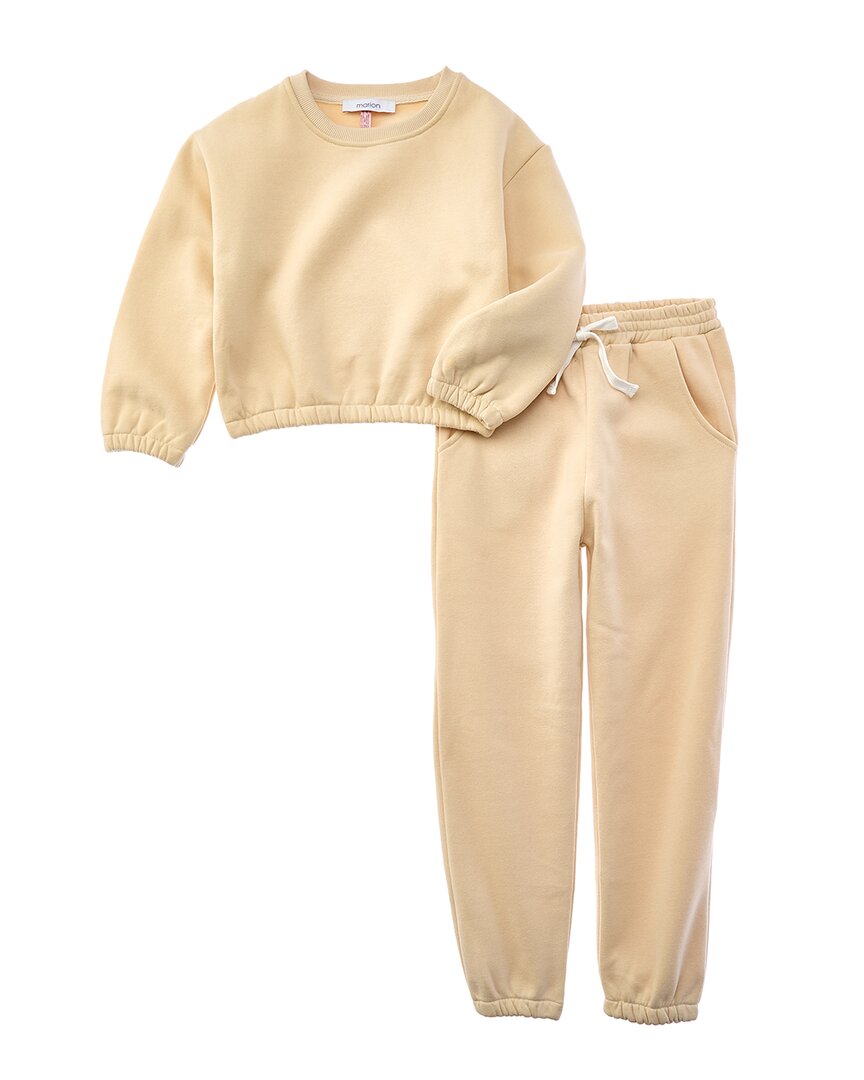 Marion 2pc Top & Pant Jog Set In Brown