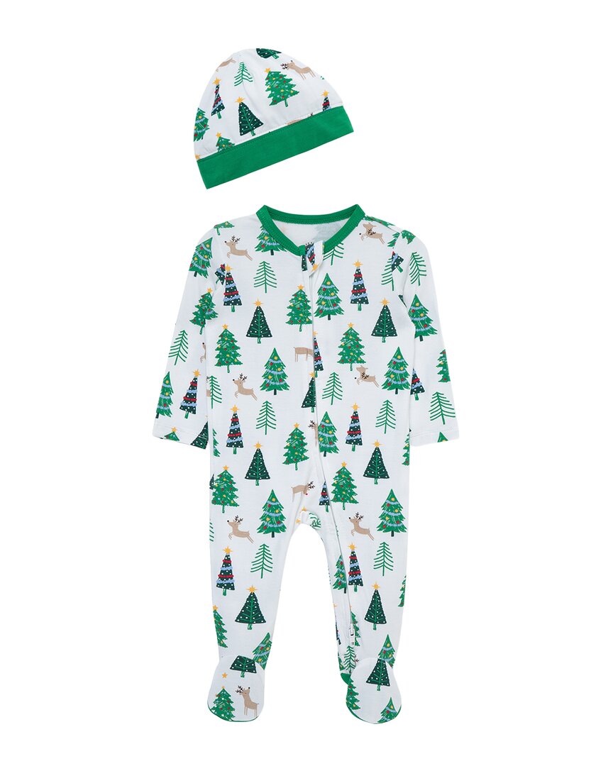 Little Me Trees Footie In Multi