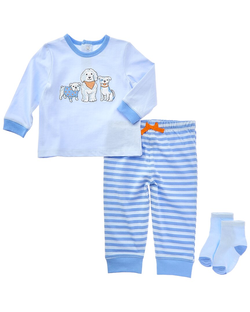 Little Me Puppies Jogger Set In Blue