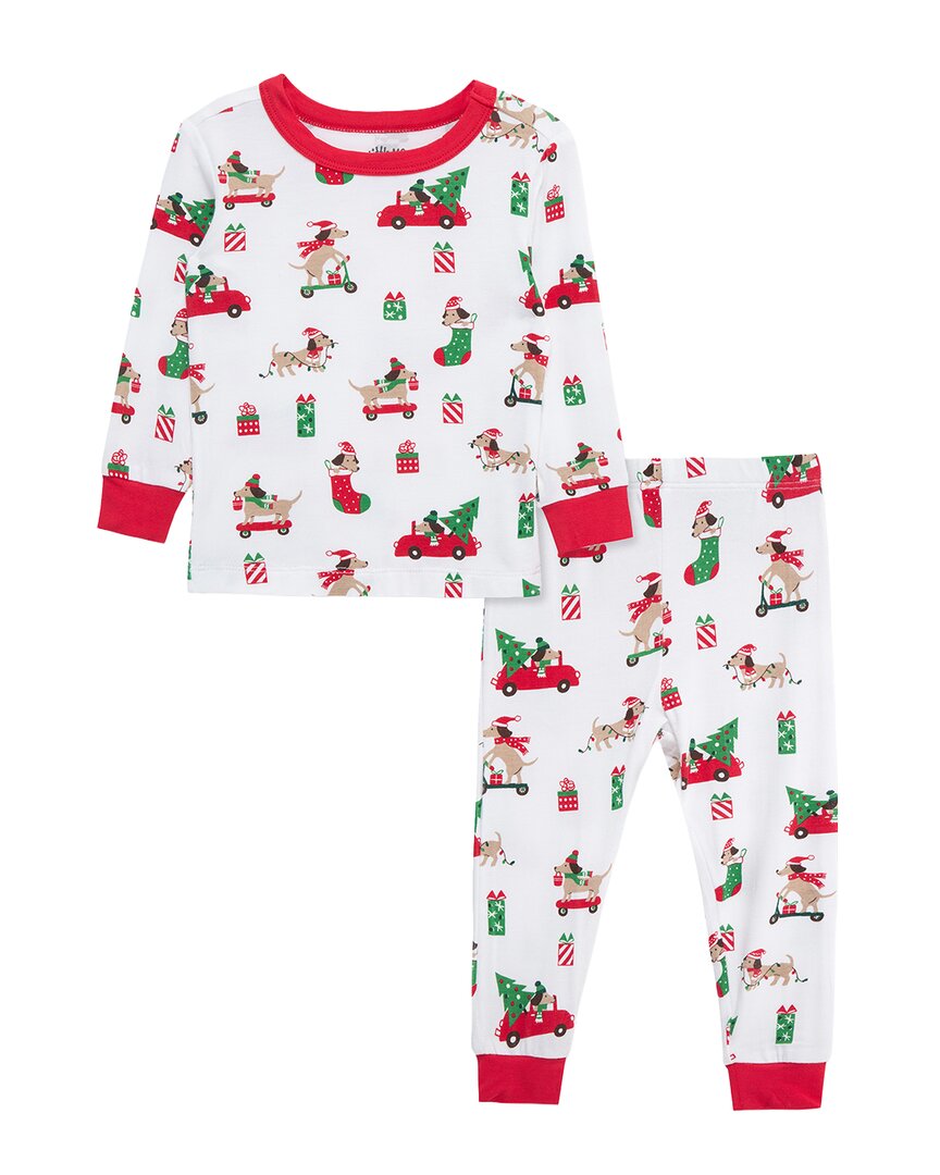 Little Me 2pc Puppy Pajama Set In White