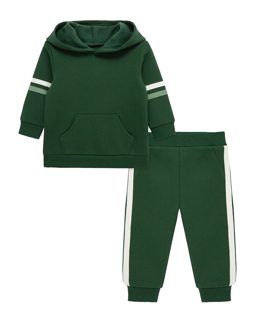 Little Me Sweatshirt Set In Green