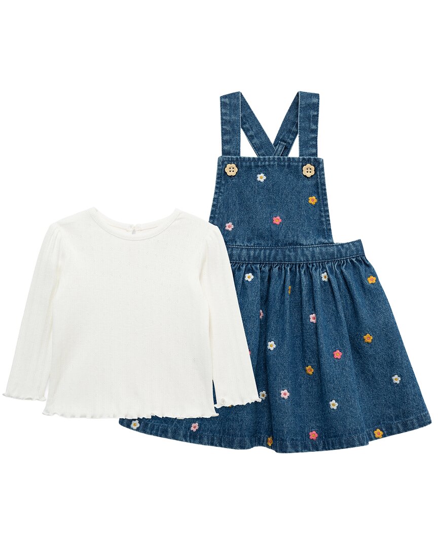 Little Me Floral Jumper Set In Black