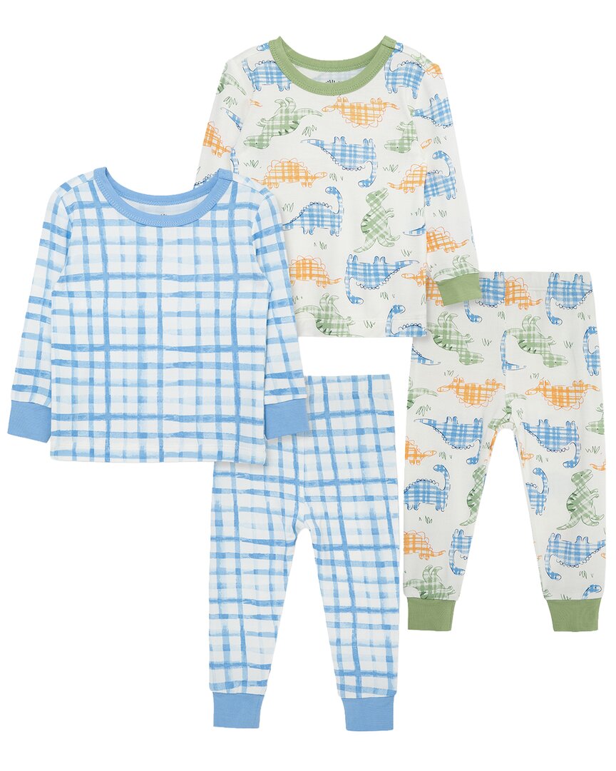 Little Me 4pc Dino Bamboo Pajama Set In Multi