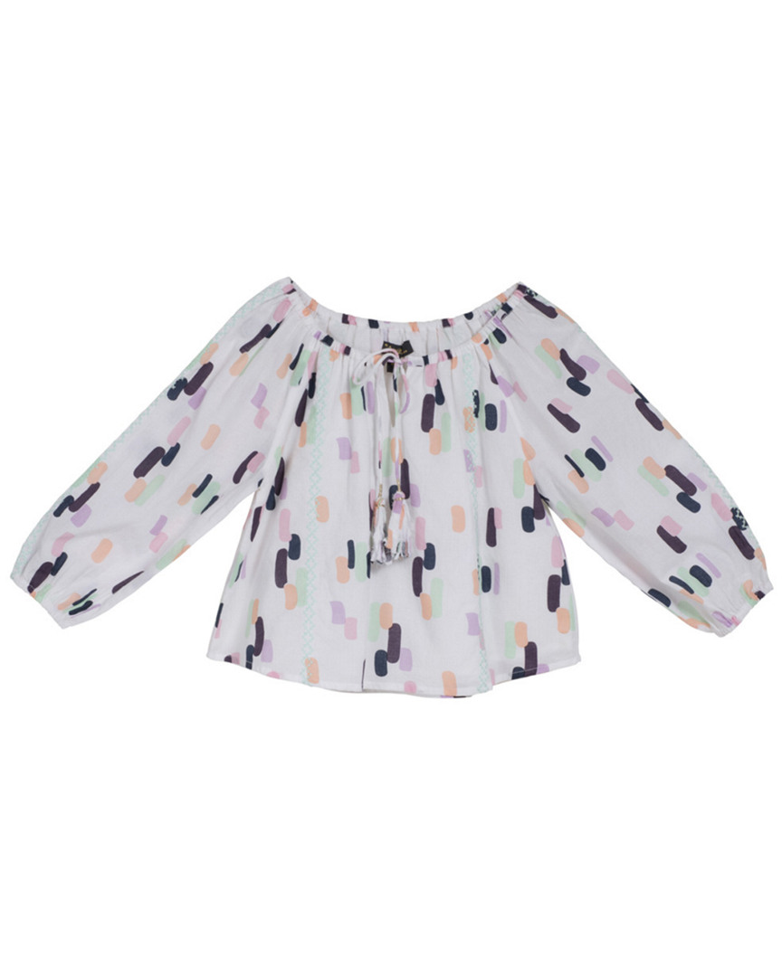 Image of Velveteen Criss-Cross Embroidery Boho Top