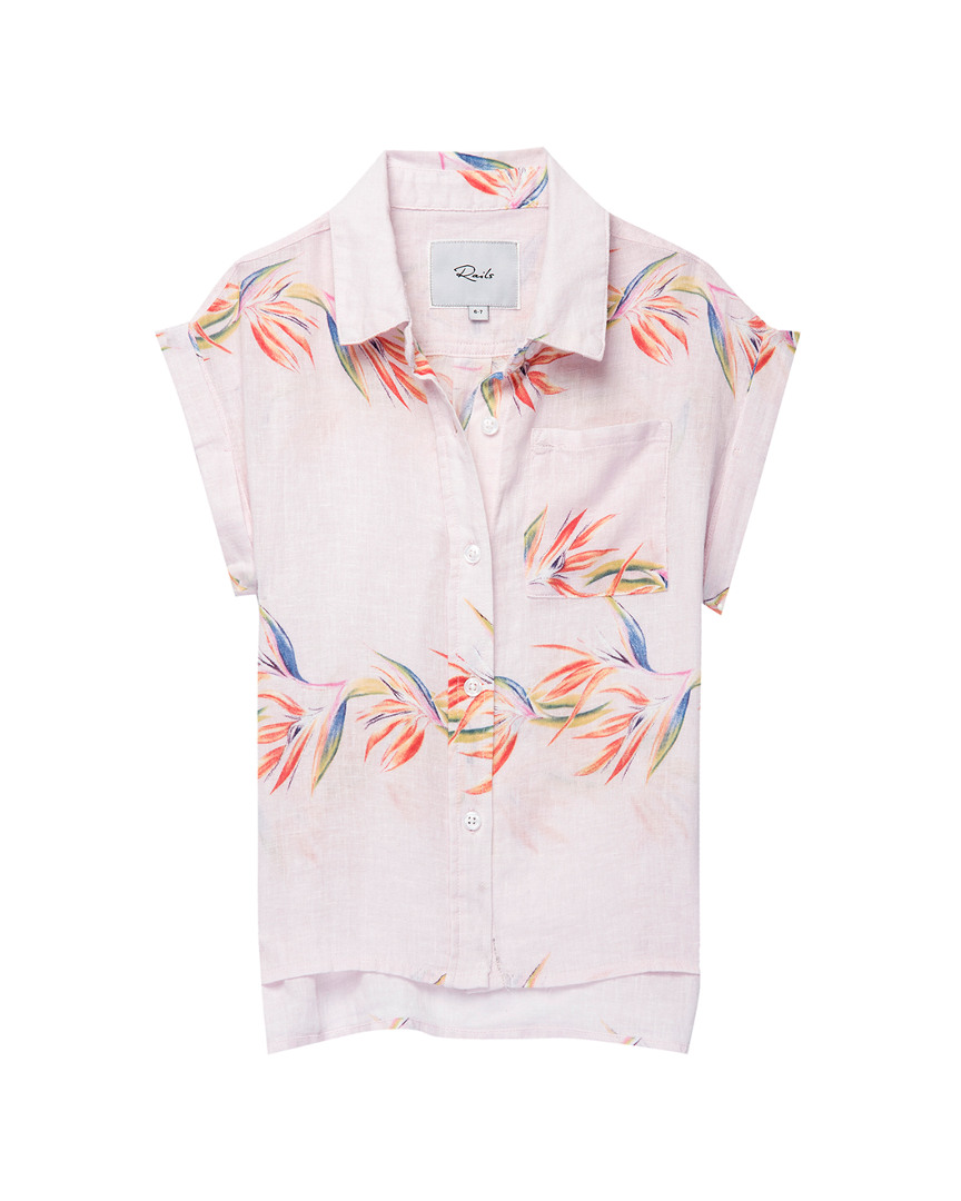 Image of Rails Whit Linen-Blend Top