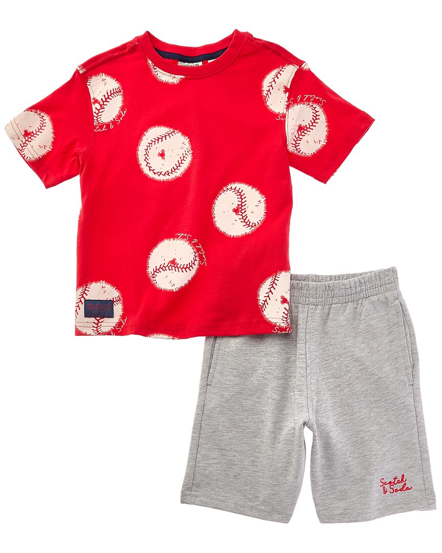 Scotch & Soda 2pc T-shirt & Short Set In Red