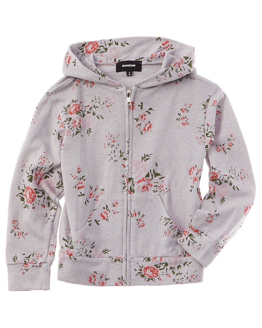 Image of Monrow Floral Print Zip-Up Hoodie