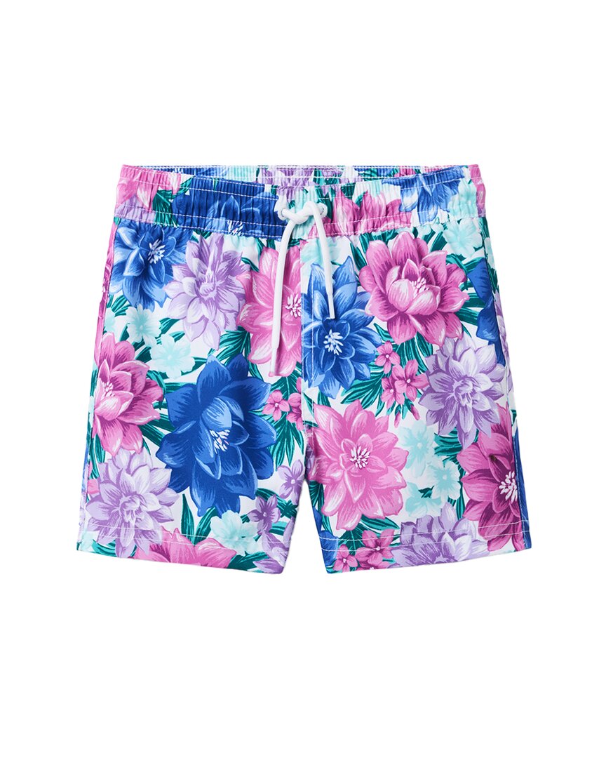 Janie And Jack Floral Print Swim Short In Multi