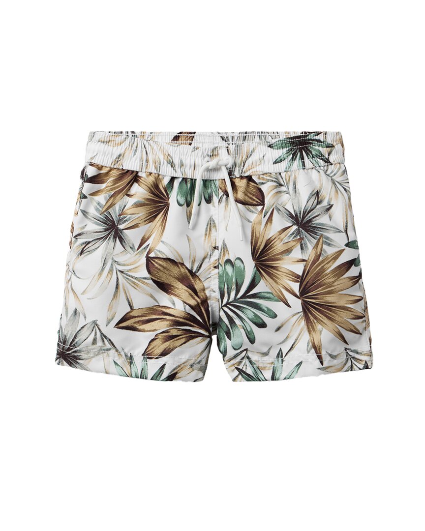 Janie And Jack Recycled Leaf Swim Trunk In Multi