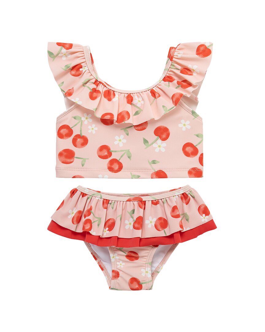 Little Me Cherry Swimsuit In Pink