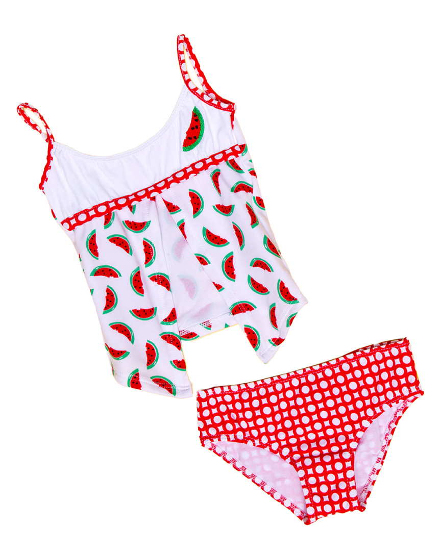Image of Azul Swimwear Red Watermelon & Dot Print Open Tankini (M-)