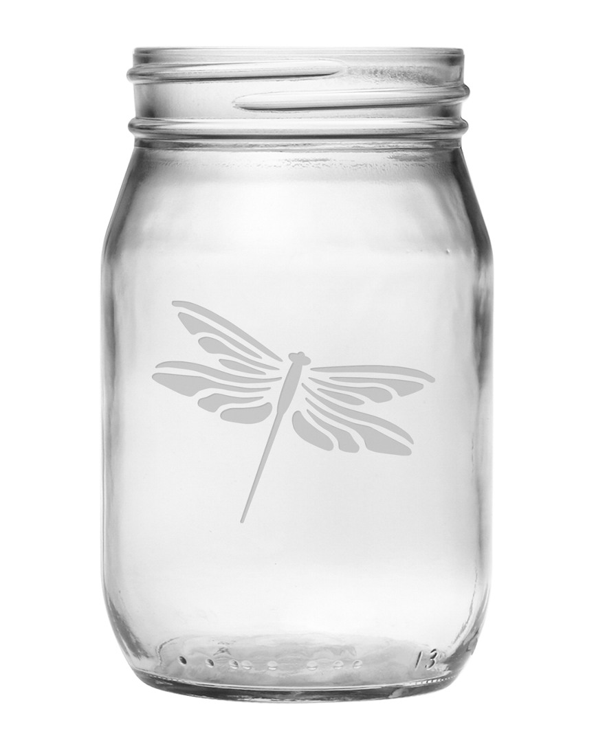 Susquehanna Glass Dragonfly Set Of Four 5.25in Mason Jars