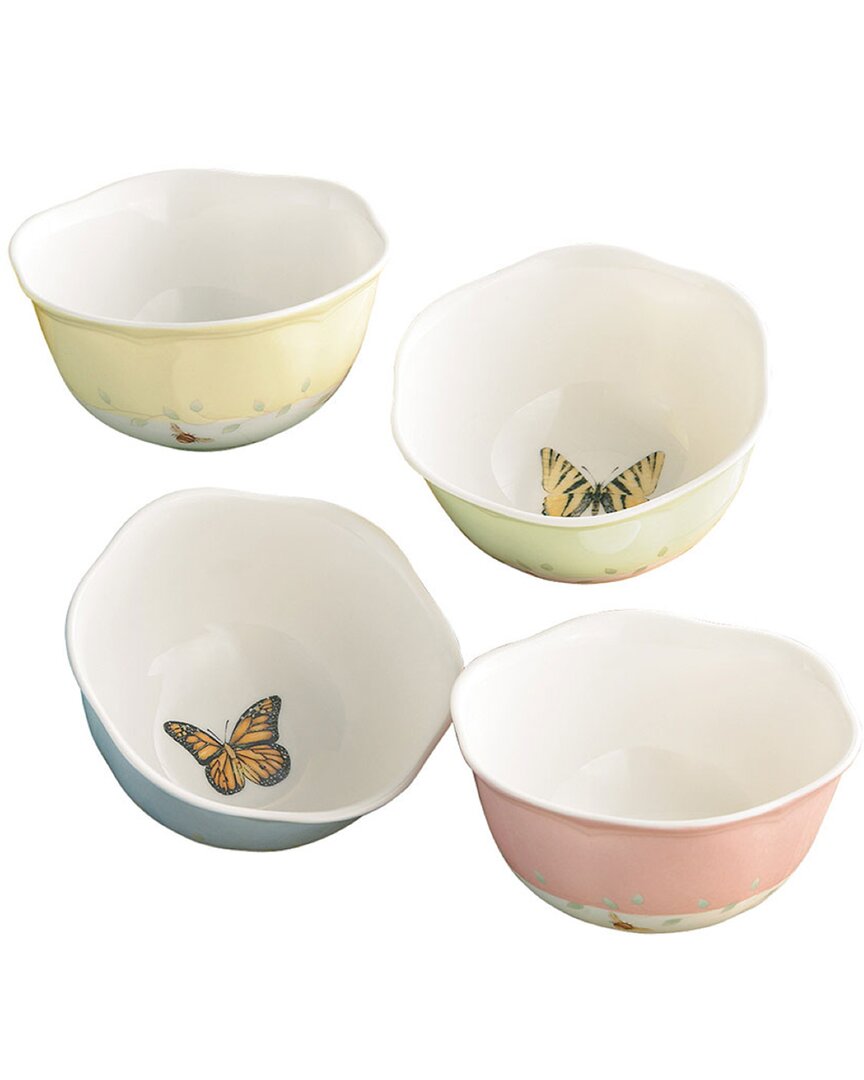 Lenox Butterfly Meadow Porcelain Dessert Bowls, Set Of 4 In Multicolor