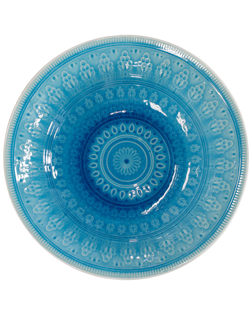 Euro Ceramica Fez Serving Bowl In Turquoise