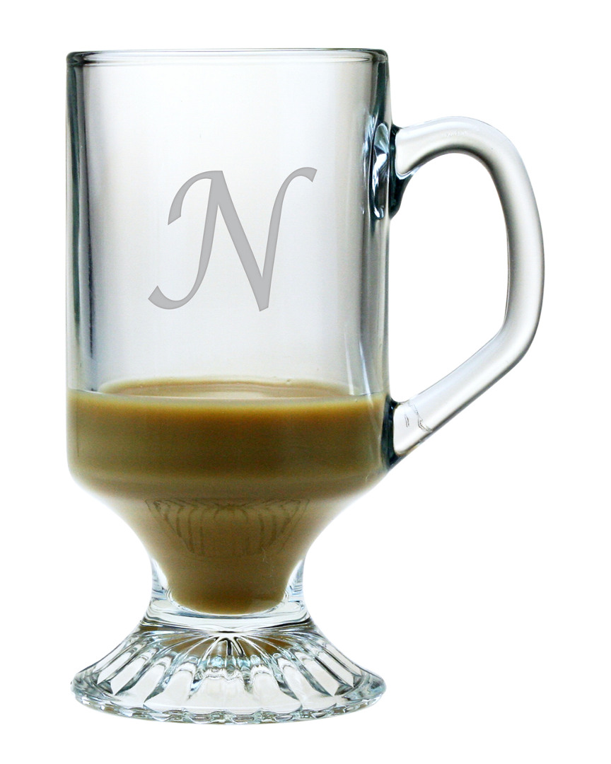 Susquehanna Glass Monogrammed Set Of Four 10oz Coffee Mugs, (a-z)
