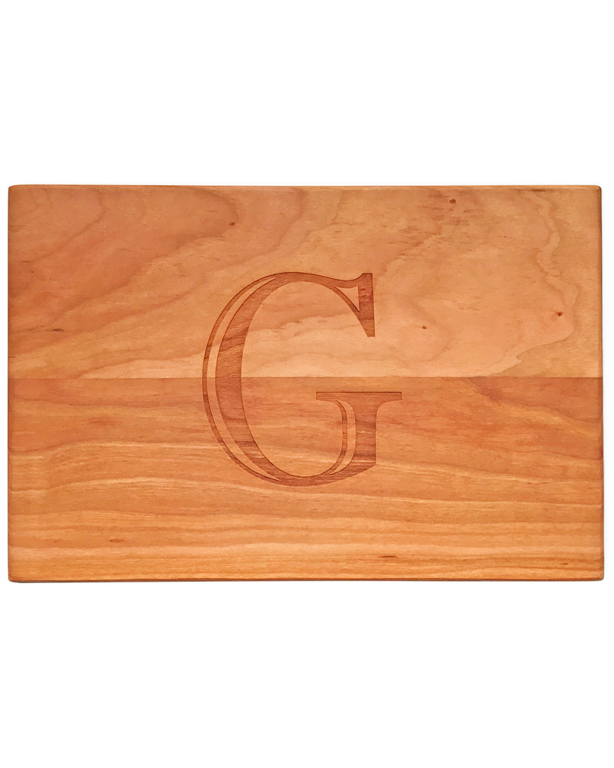 Susquehanna Glass Monogrammed Block Artisan Cherry Cutting Board, (a-z)