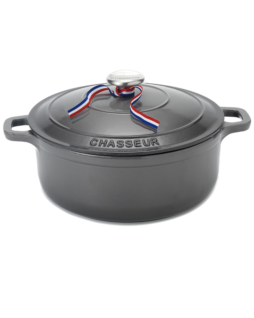 Chasseur 7.1qt Caviar-grey Enameled Cast Iron Dutch Oven